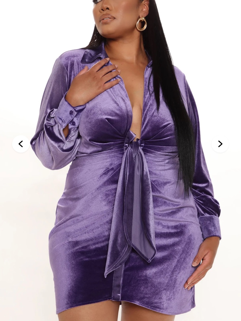 Fashion Nova Purple Velvet Dress